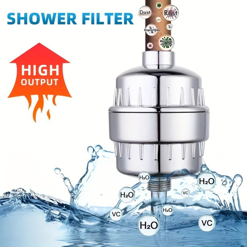 1Pc 18 Stage Shower Head Filter High Output Clean Hard Water and Softener Remove Chlorine and Fluoride with Heavy Metals Suit Kinds of Shower Head