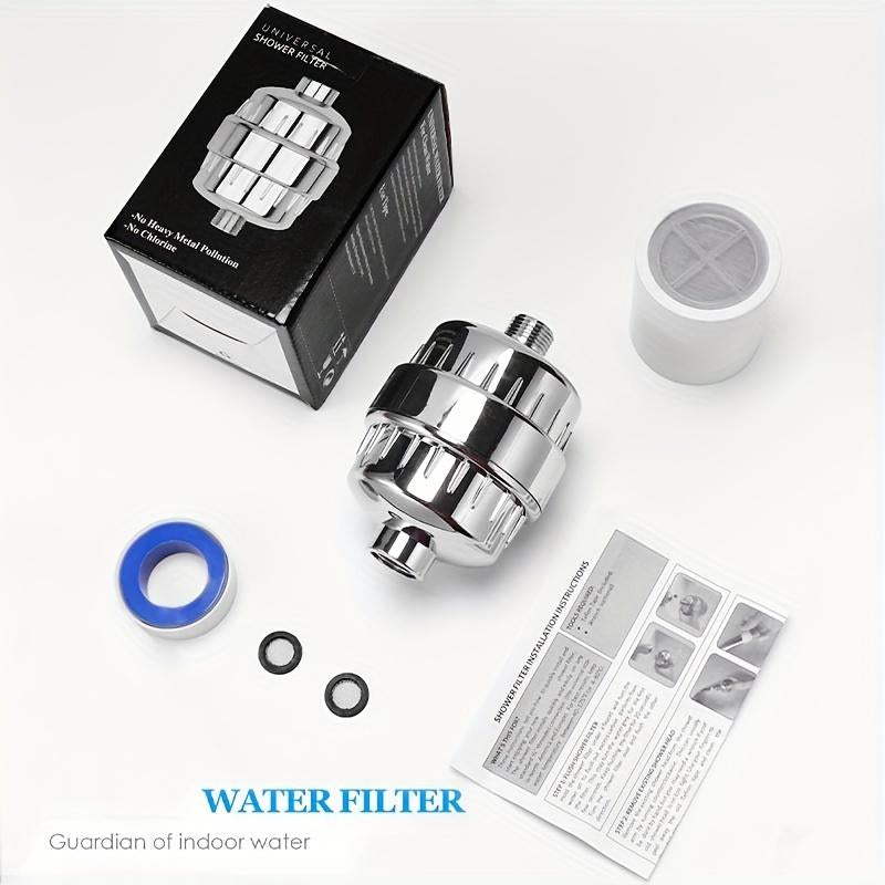 1Pc 18 Stage Shower Head Filter High Output Clean Hard Water and Softener Remove Chlorine and Fluoride with Heavy Metals Suit Kinds of Shower Head